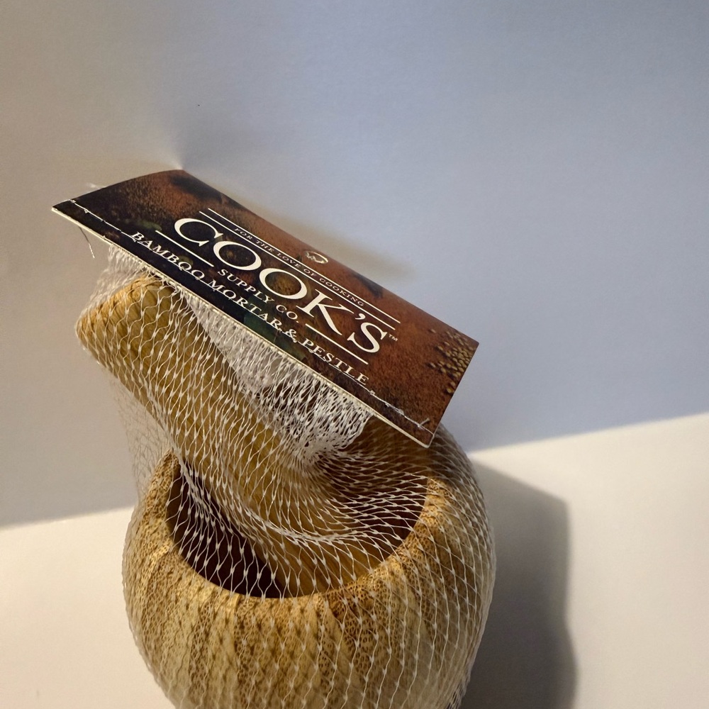 Cookstone Bamboo Mortar and Pestle - Natural Wood